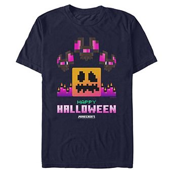 Men's Minecraft Happy Halloween Night Graphic Tee