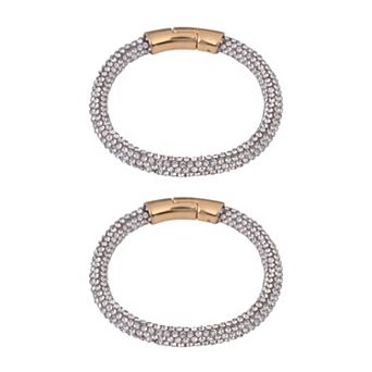 Emberly 2 pc Gold Tone Simulated Gemstone Magnetic Closure Bracelet Set