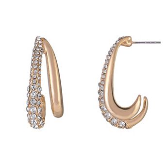 Emberly Gold Tone Simulated Stone Hoop Earrings