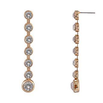 Emberly Gold Tone Simulated Stone Linear Earrings