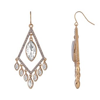 Emberly Gold Tone Diamond Shape Chandelier Earrings
