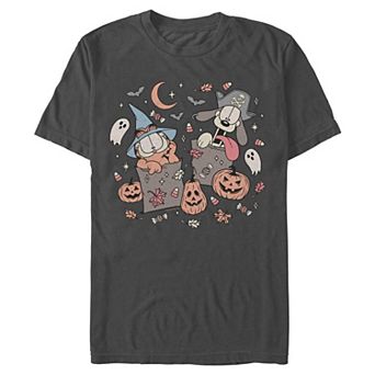 Men's Garfield And Odie Trick Or Treat Graphic Tee