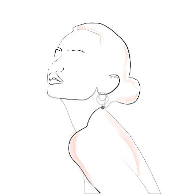 Emberly Silver Tone Double Metal Ball Hoop Earrings