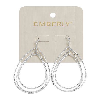 Emberly Silver Tone Multi Teardrop Earrings