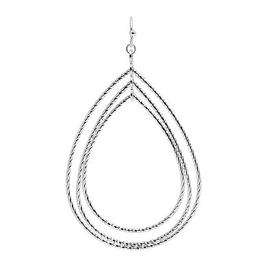 Emberly Silver Tone Multi Teardrop Earrings