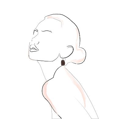 Emberly Silver Tone Chunky Gray Simulated Stone Bead Dangle Earrings