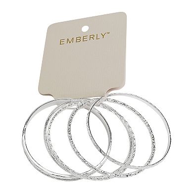 Emberly Silver Tone 5-pk. Bangle Bracelet Set
