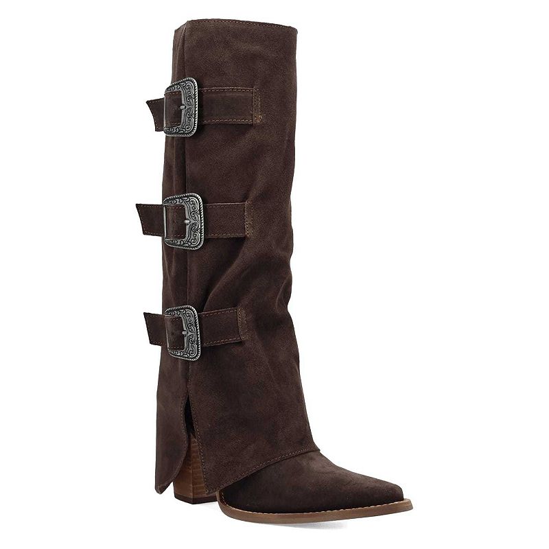 Dingo Buckle Bunny Women's Suede Boots, Size: 8.5, Brown
