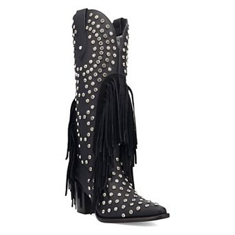 Dingo Show Pony Women's Leather Fringe Heeled Boots