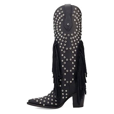 Dingo Show Pony Women's Leather Fringe Heeled Boots