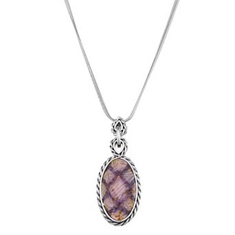 Napier Silver-Tone Purple Moon Pendant Necklace
