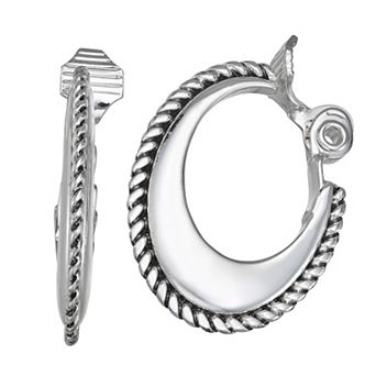 Napier Silver-Tone Casually Yours Hoop Earrings