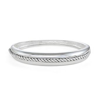 Napier Silver-Tone Casually Yours Bangle Bracelet