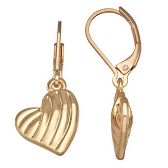 Napier Gold-Tone All My Love Heart Drop Earrings