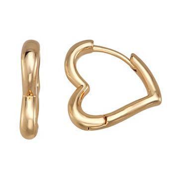 Napier Gold-Tone All My Love Heart-Shaped Huggie Earrings