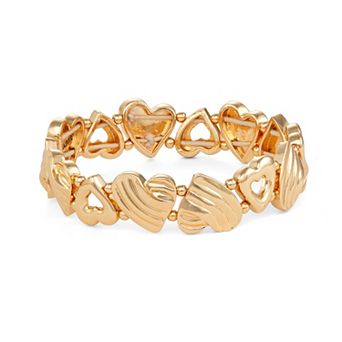 Napier Gold-Tone All My Love Heart Stretch Bracelet