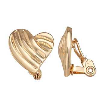 Napier Gold-Tone All My Love Heart Stud Earrings