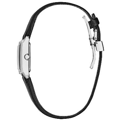 Citizen Womens Eco-Drive Bianca Stainless Square Black Leather Strap Watch - EW5600-01E