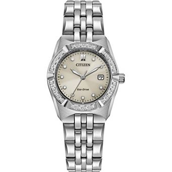 Citizen Women's Stainless Steel Diamond Accent Bracelet Watch