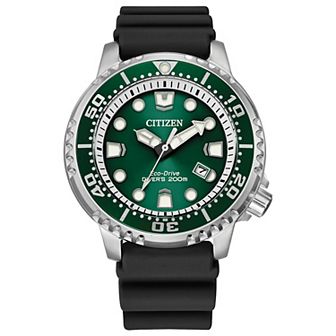 Citizen Men's Dive Stainless Steel Watch & Black Rubber Strap