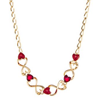 Napier Gold Tone Love Hearts Necklace
