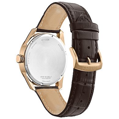 Citizen Eco-Drive Men's Brown Leather Strap Watch