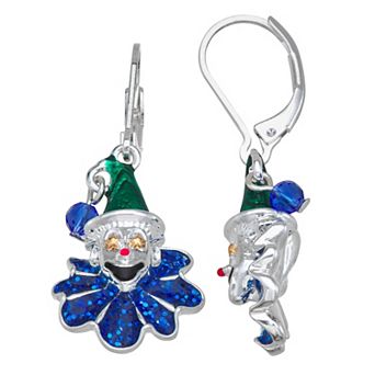 Napier Two-Tone Clown Drop Earrings