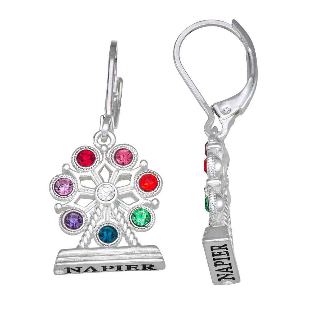 Napier Silver-Tone Ferris Wheel Drop Earrings