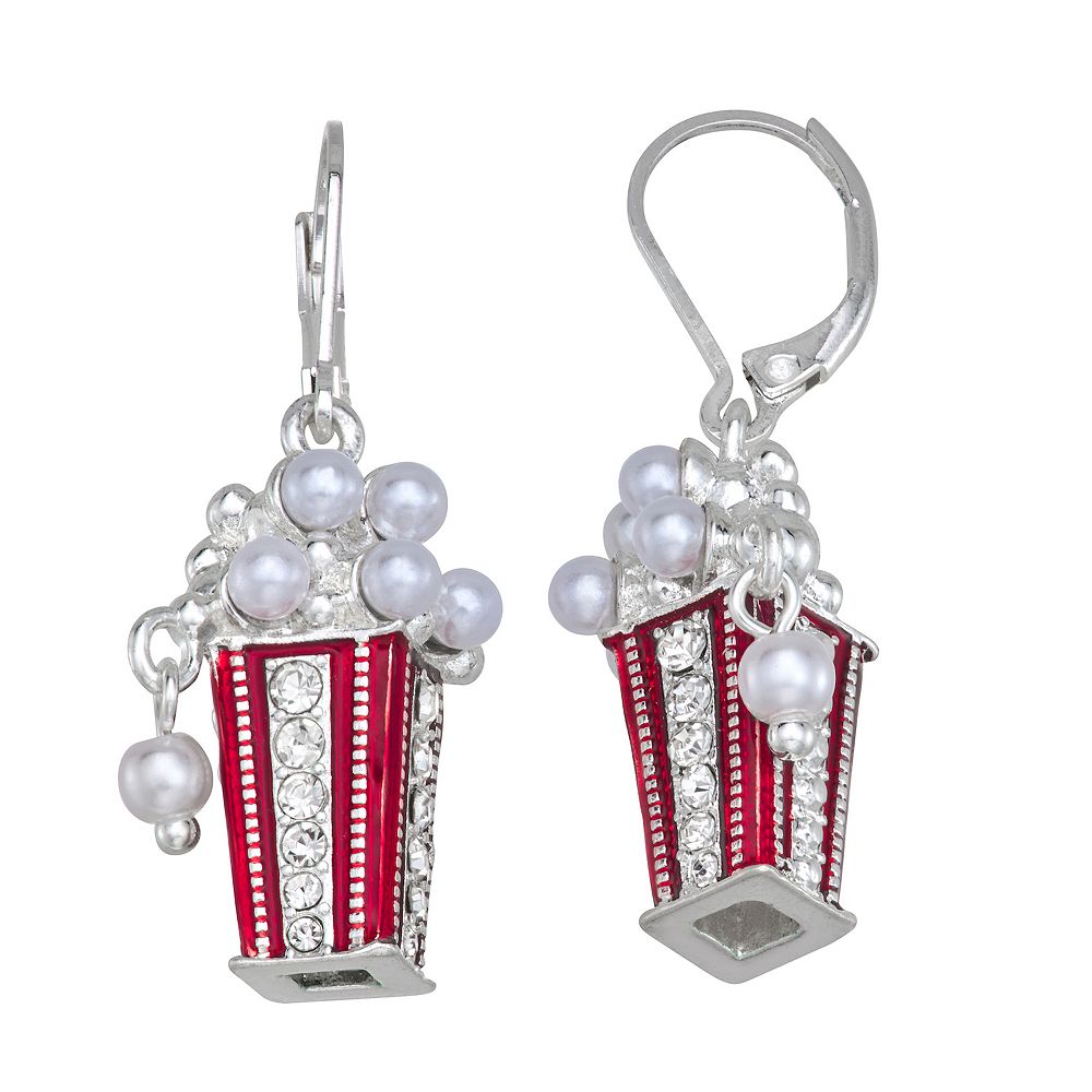Napier Silver-Tone Popcorn Drop Earrings