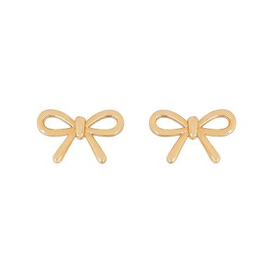 Everlasting Gold Polish Petite Bow Stud Earrings