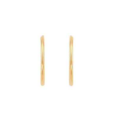 Everlasting Gold 2-Pair 10k Gold Endless Hoop Earrings Set