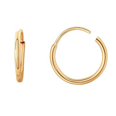 Everlasting Gold 2-Pair 10k Gold Endless Hoop Earrings Set