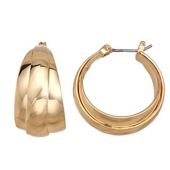 Napier Gold-Tone Texture Hoop Earrings