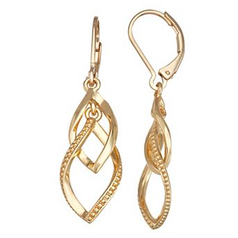 Napier Gold-Tone Beaded Double Drop Earrings