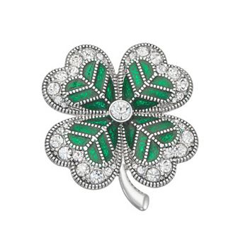 Napier Silver Tone Clover Pin