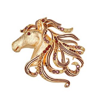 Napier Gold Tone Horse Pin
