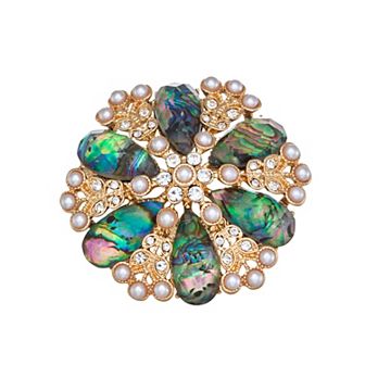 Napier Gold Tone Abalone Pin