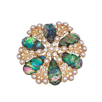 Napier Gold Tone Abalone Pin