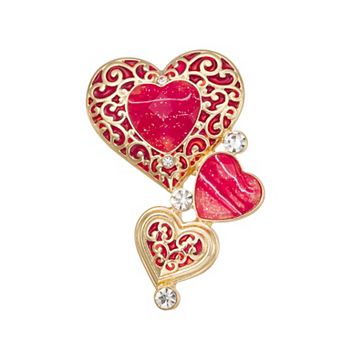 Napier Gold Tone Heart Design Pin