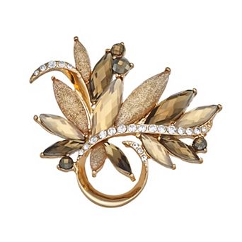 Napier Gold Tone Simulated Crystal Pin