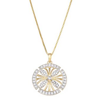 HDI Sterling Silver 3/4 Carat T.W. Round Lab-Grown Diamond Pendant Necklace