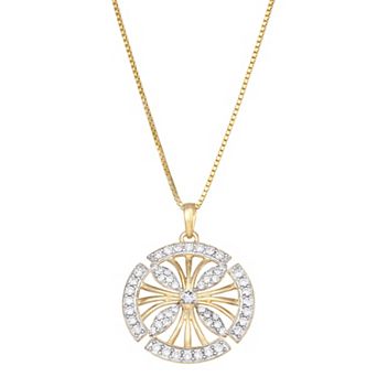 HDI Sterling Silver 3/4 Carat T.W. Round Lab-Grown Diamond Pendant Necklace