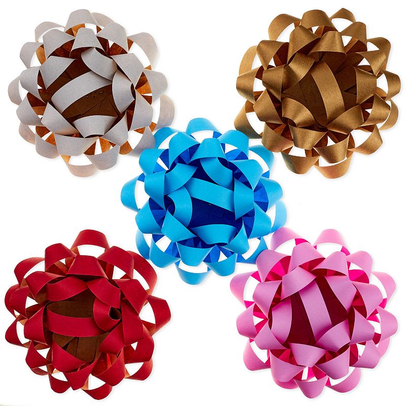 Hallmark 5-pk Kraft Paper Gift Bows, Multicolor