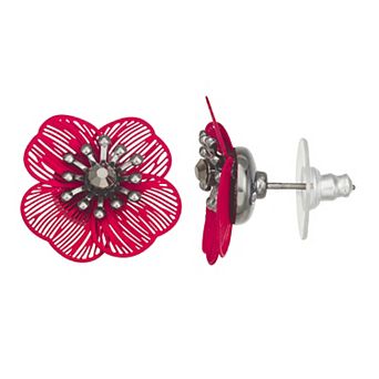 Simply Vera Vera Wang Red Flower Stud Earrings