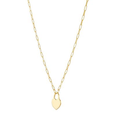 Everlasting Silver Heart Shaped Padlock Pendant Necklace