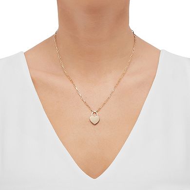 Everlasting Silver Heart Shaped Padlock Pendant Necklace