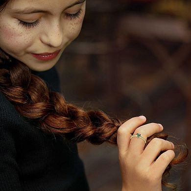 14k Gold over Sterling Silver Triple Cubic Zirconia Ring