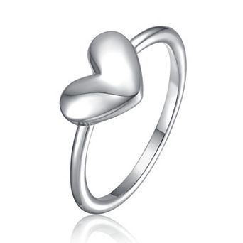 Sterling Silver Heart-Shaped Band Ring