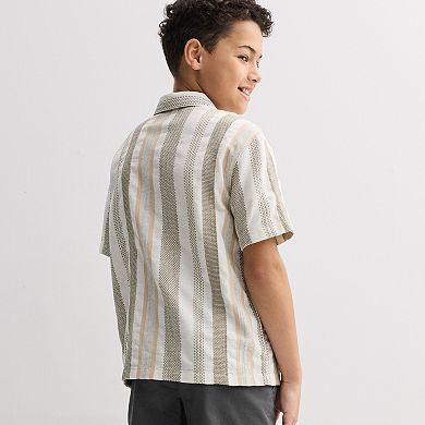 Boys 8-20 Sonoma Goods For Life® Short Sleeve Camp Shirt in Regular & Husky
