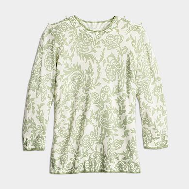Juniors' Croft & Barrow® Printed Pullover Sweater